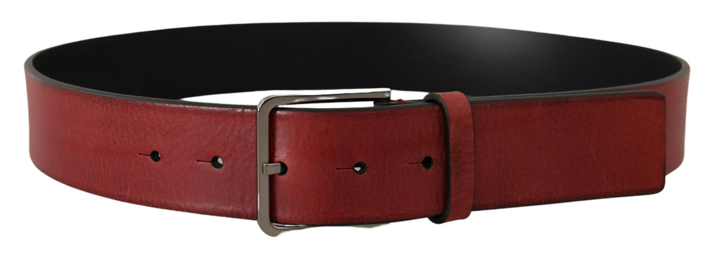 Dolce & Gabbana Elegant Grosgrain Leather Belt With Silver Buckle