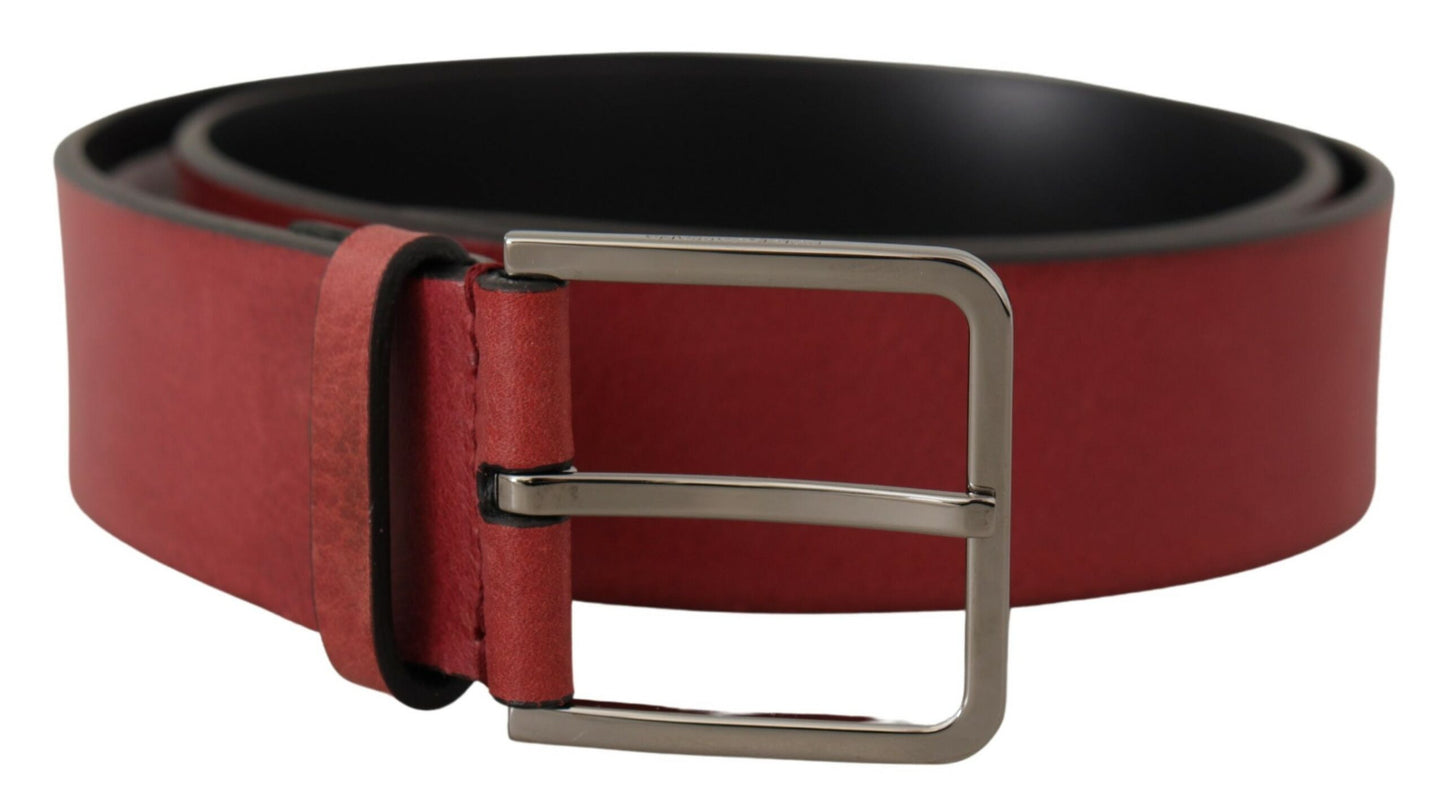 Dolce & Gabbana Elegant Grosgrain Leather Belt With Silver Buckle