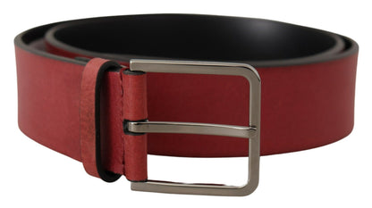 Dolce & Gabbana Elegant Grosgrain Leather Belt With Silver Buckle