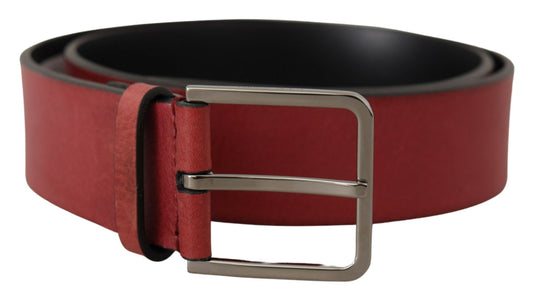 Dolce & Gabbana Elegant Grosgrain Leather Belt With Silver Buckle