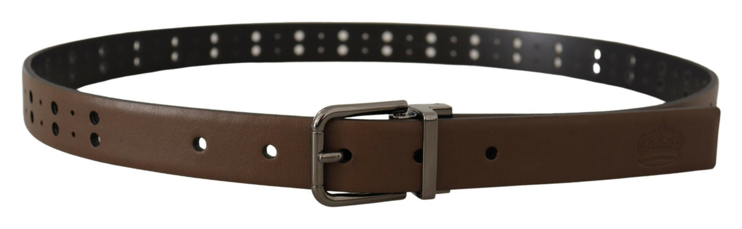 Dolce & Gabbana Elegant Leather Belt With Metal Buckle