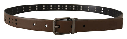 Dolce & Gabbana Elegant Leather Belt With Metal Buckle