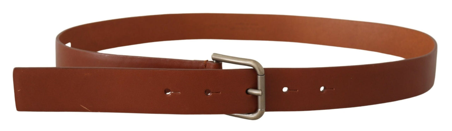 Dolce & Gabbana Elegant Leather Belt With Metal Buckle