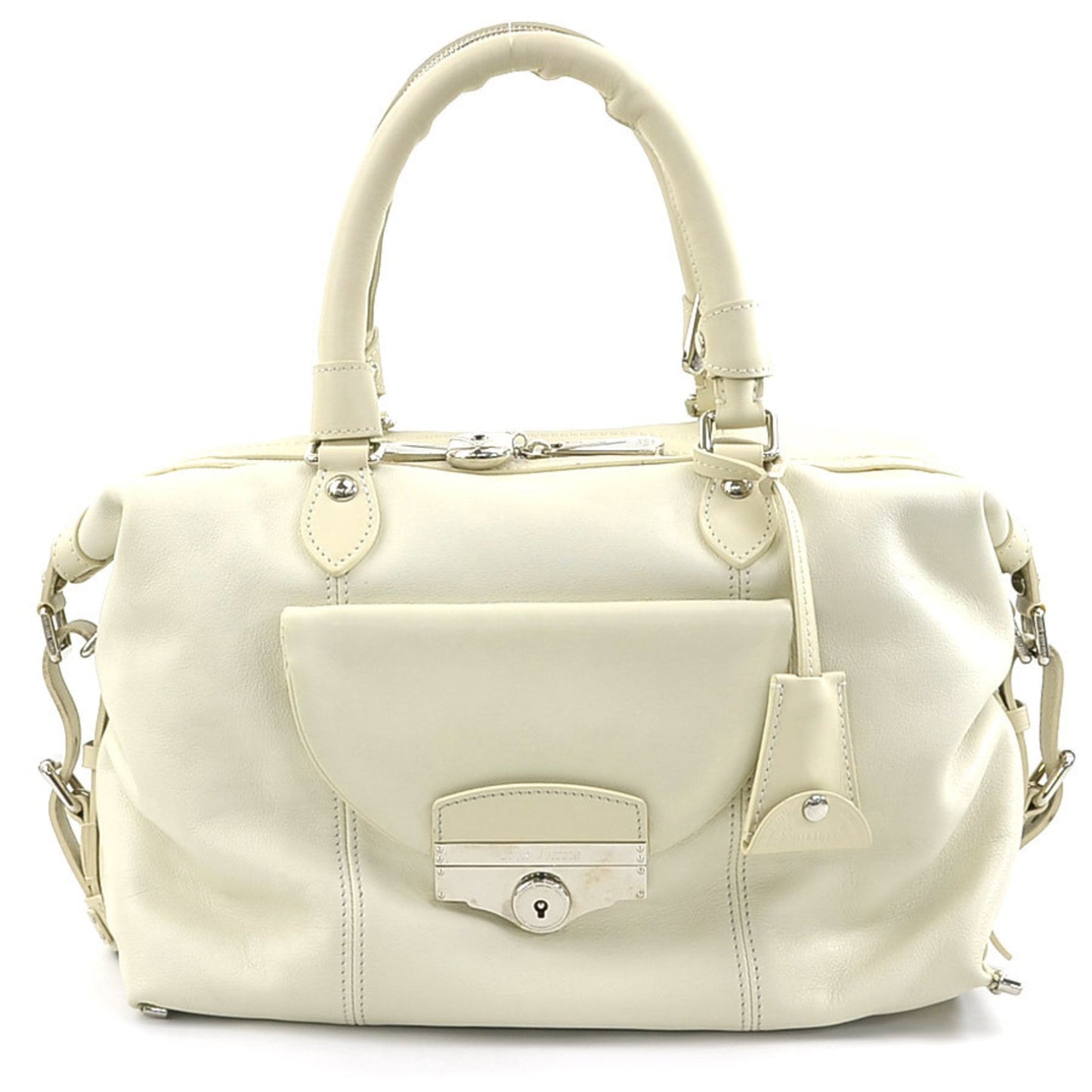 Louis Vuitton White Leather Boston