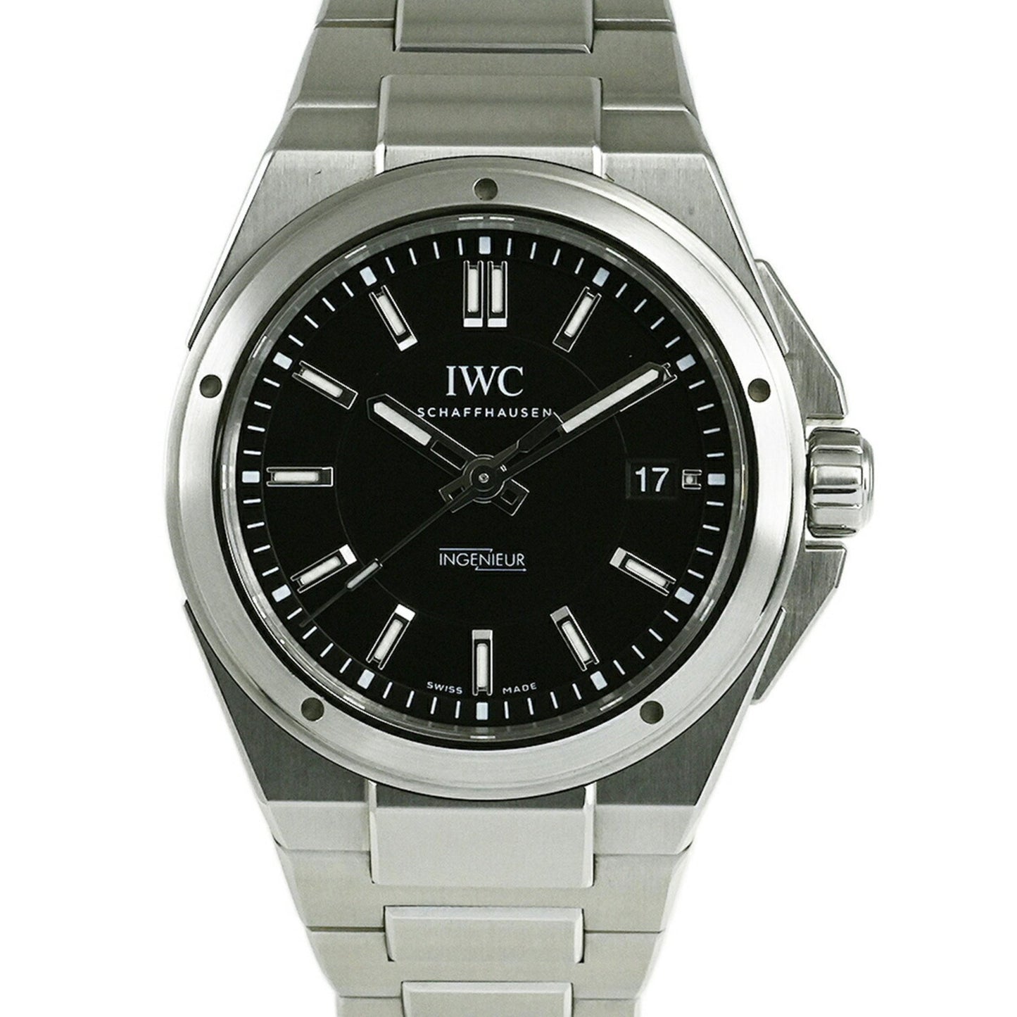 Iwc Schaffhausen Black Steel Watch