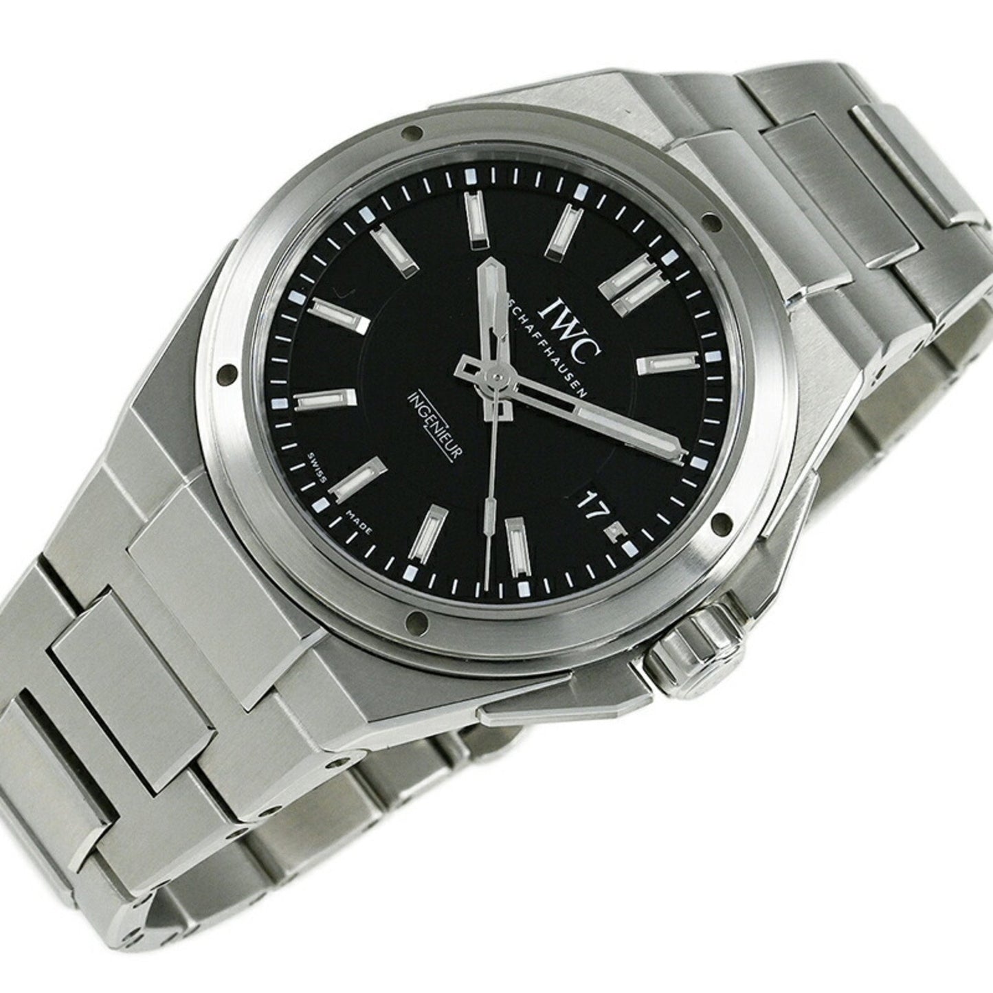 Iwc Schaffhausen Black Steel Watch