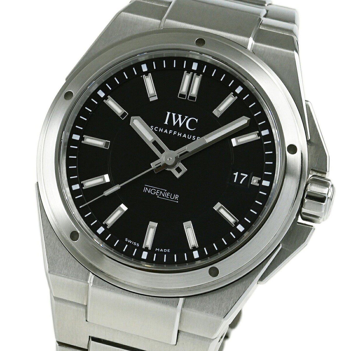 Iwc Schaffhausen Black Steel Watch