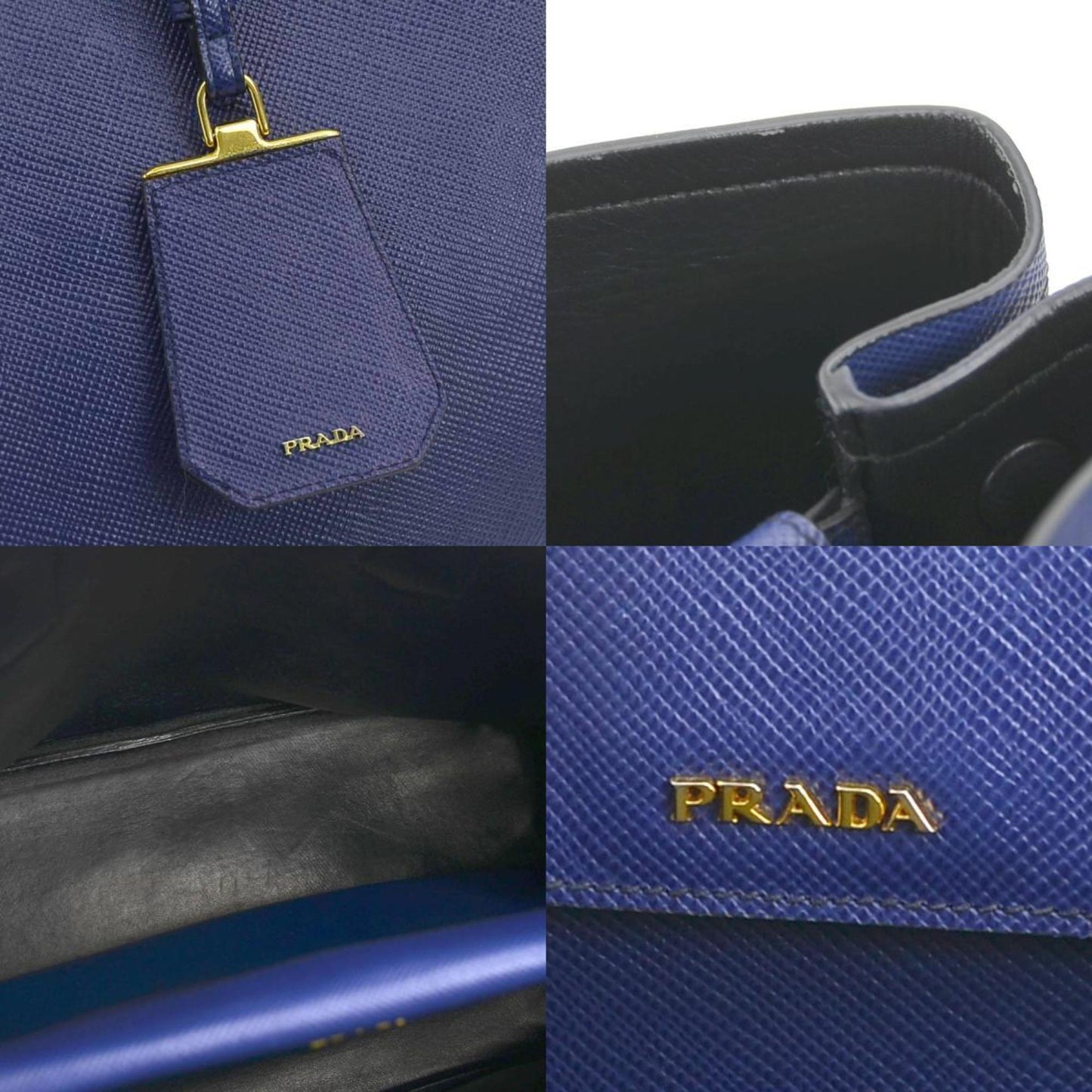Prada Blue Leather Saffiano