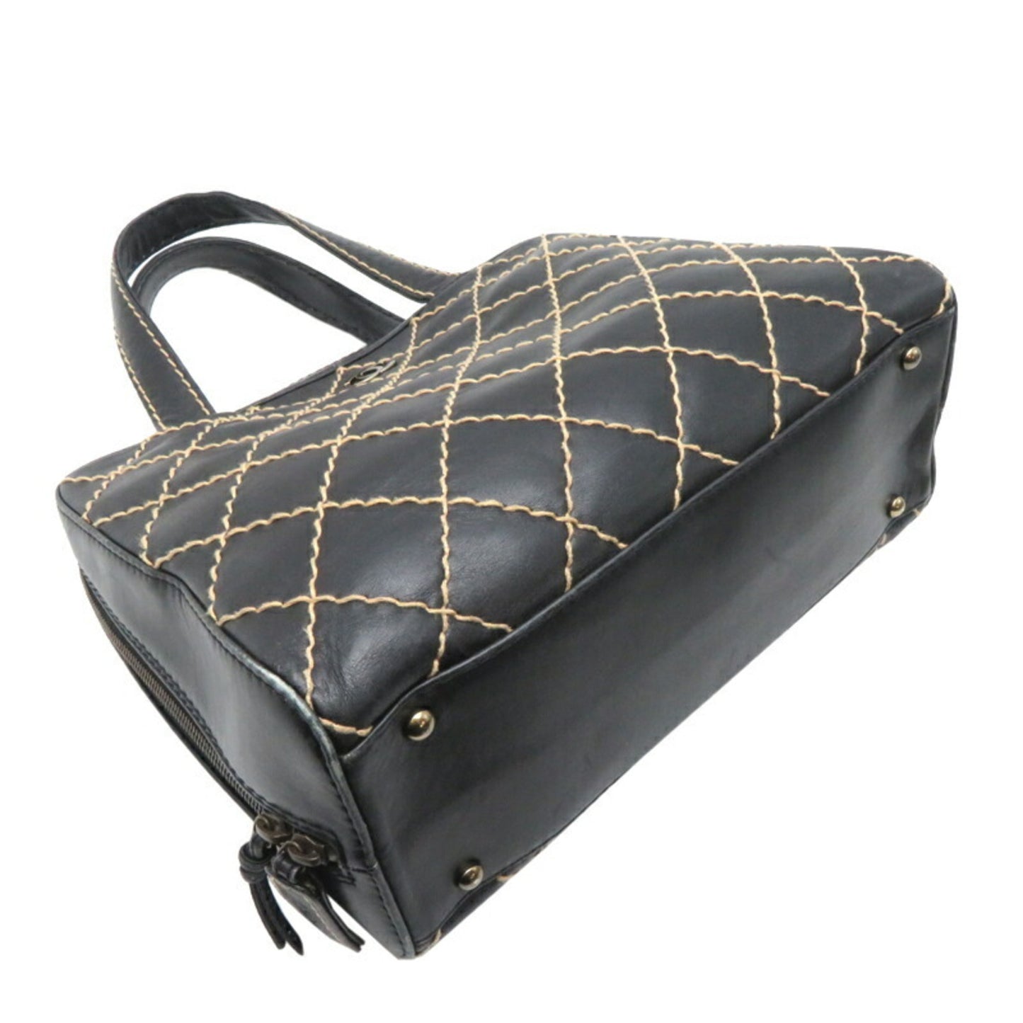 Chanel Black Leather Wild Stitch