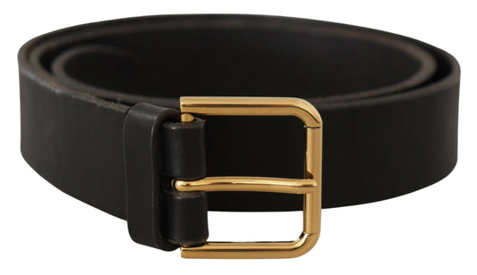 Dolce & Gabbana Elegant Leather Belt With Metal Buckle