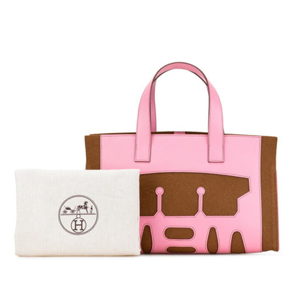 Hermès Brown Suede Petit H