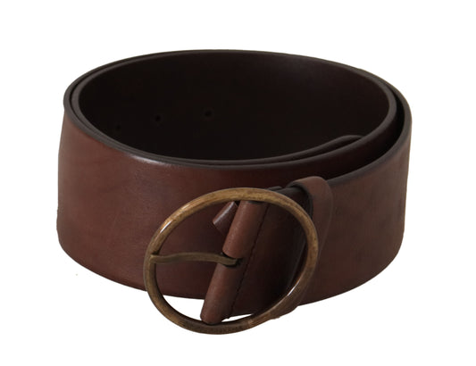 Dolce & Gabbana Elegant Leather Belt With Engraved Buckle