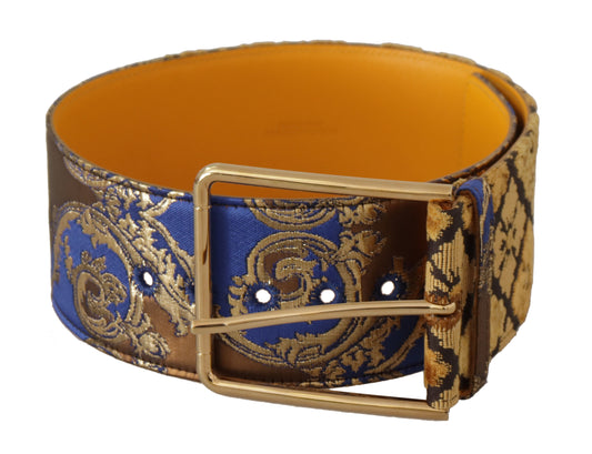 Dolce & Gabbana Elegant Blue Leather Belt With Metal Buckle