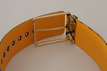 Dolce & Gabbana Elegant Blue Leather Belt With Metal Buckle