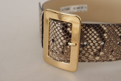 Dolce & Gabbana Elegant Leather Belt With Engraved Buckle