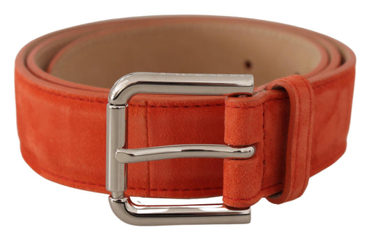 Dolce & Gabbana Elegant Suede Leather Belt In Vibrant Orange