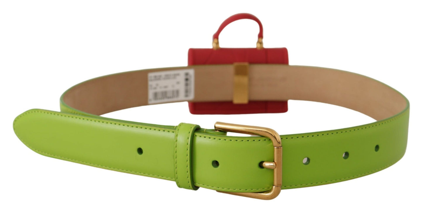 Dolce & Gabbana Elegant Leather Belt With Mini Bag Accessory