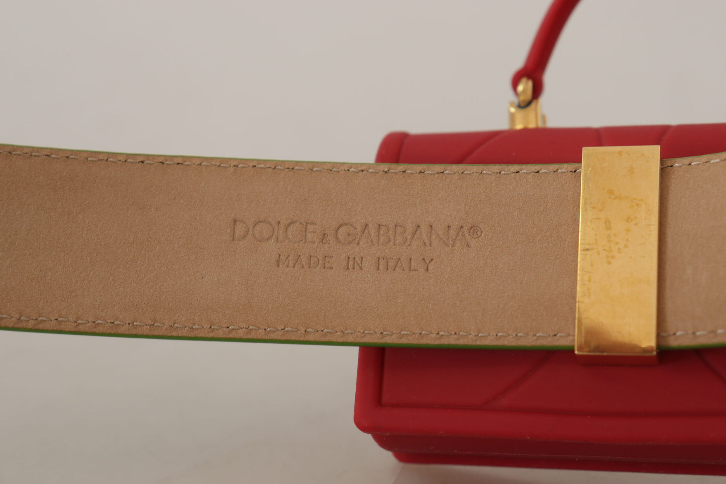 Dolce & Gabbana Elegant Leather Belt With Mini Bag Accessory