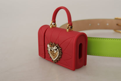 Dolce & Gabbana Elegant Leather Belt With Mini Bag Accessory