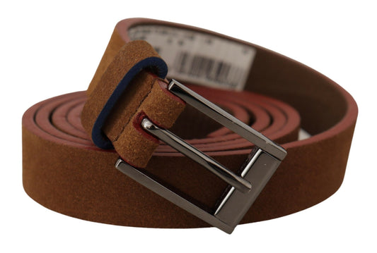 Dolce & Gabbana Chic Suede Belt With Logo Engraved Buckle