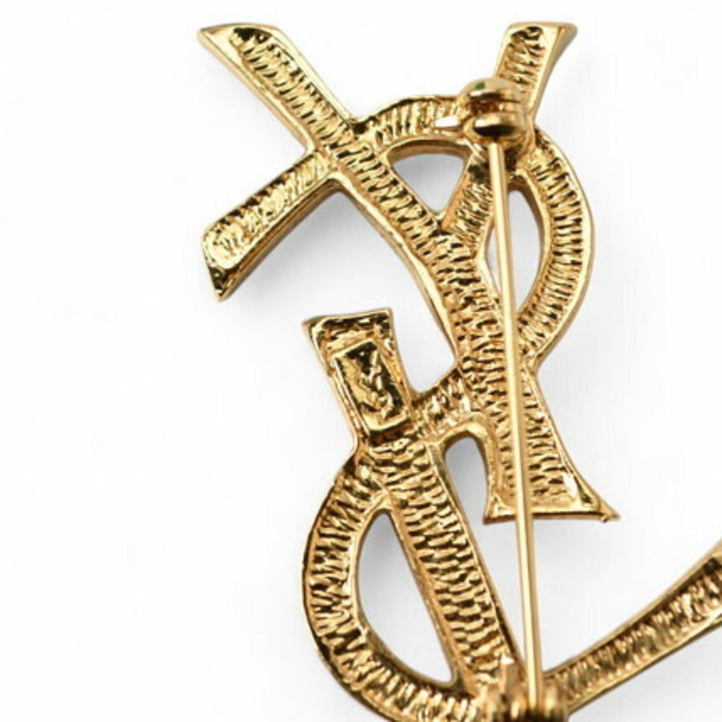 Saint Laurent Gold Metal Cassandre