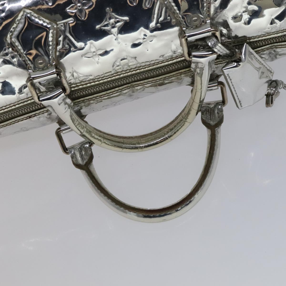 Louis Vuitton Silver Patent Leather Speedy 35