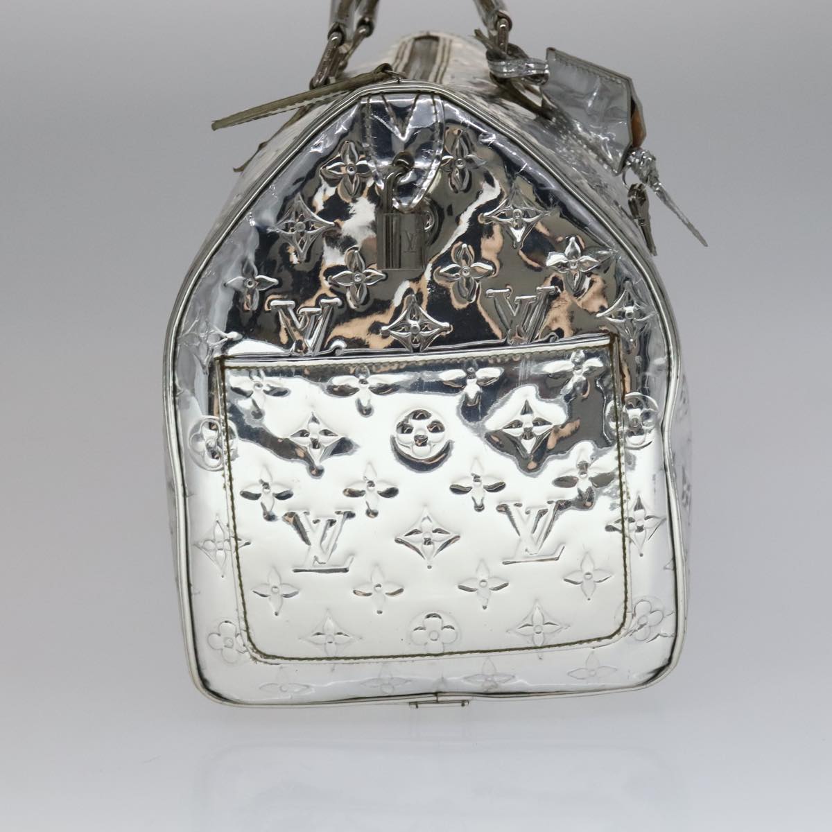 Louis Vuitton Silver Patent Leather Speedy 35