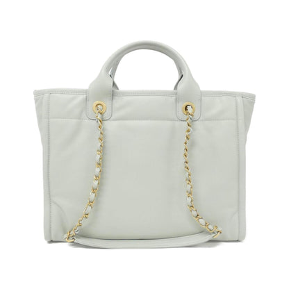 Chanel Gray Leather Deauville