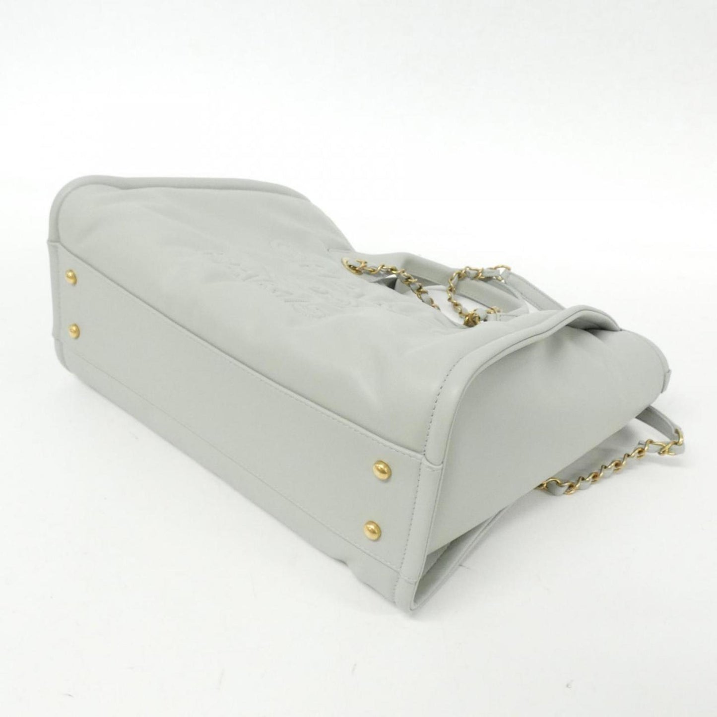 Chanel Gray Leather Deauville
