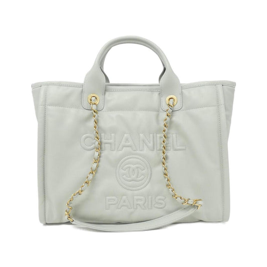 Chanel Gray Leather Deauville