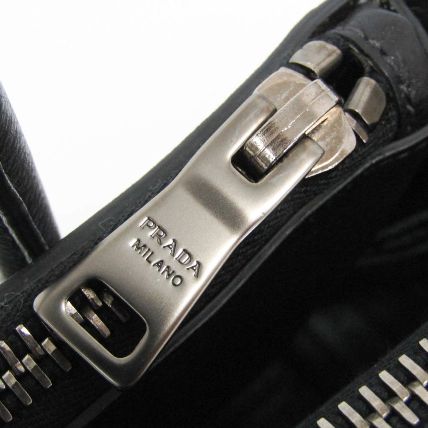 Prada Black Leather Twin Zip