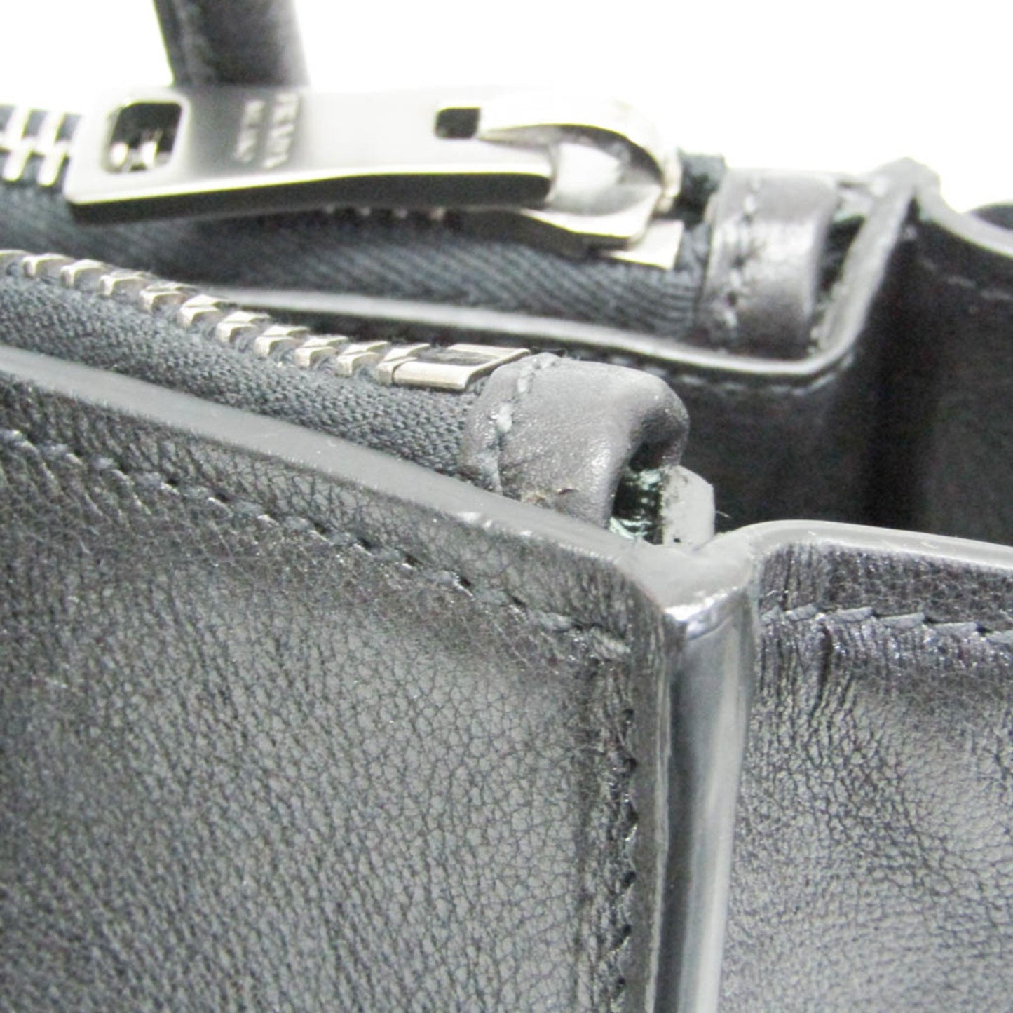 Prada Black Leather Twin Zip