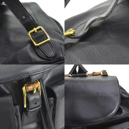 Gucci Black Leather Backpack