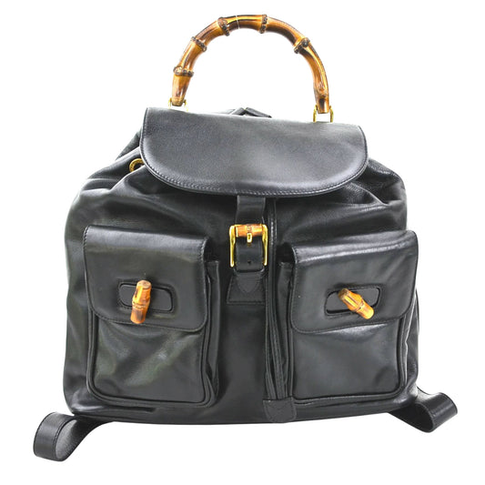 Gucci Black Leather Backpack