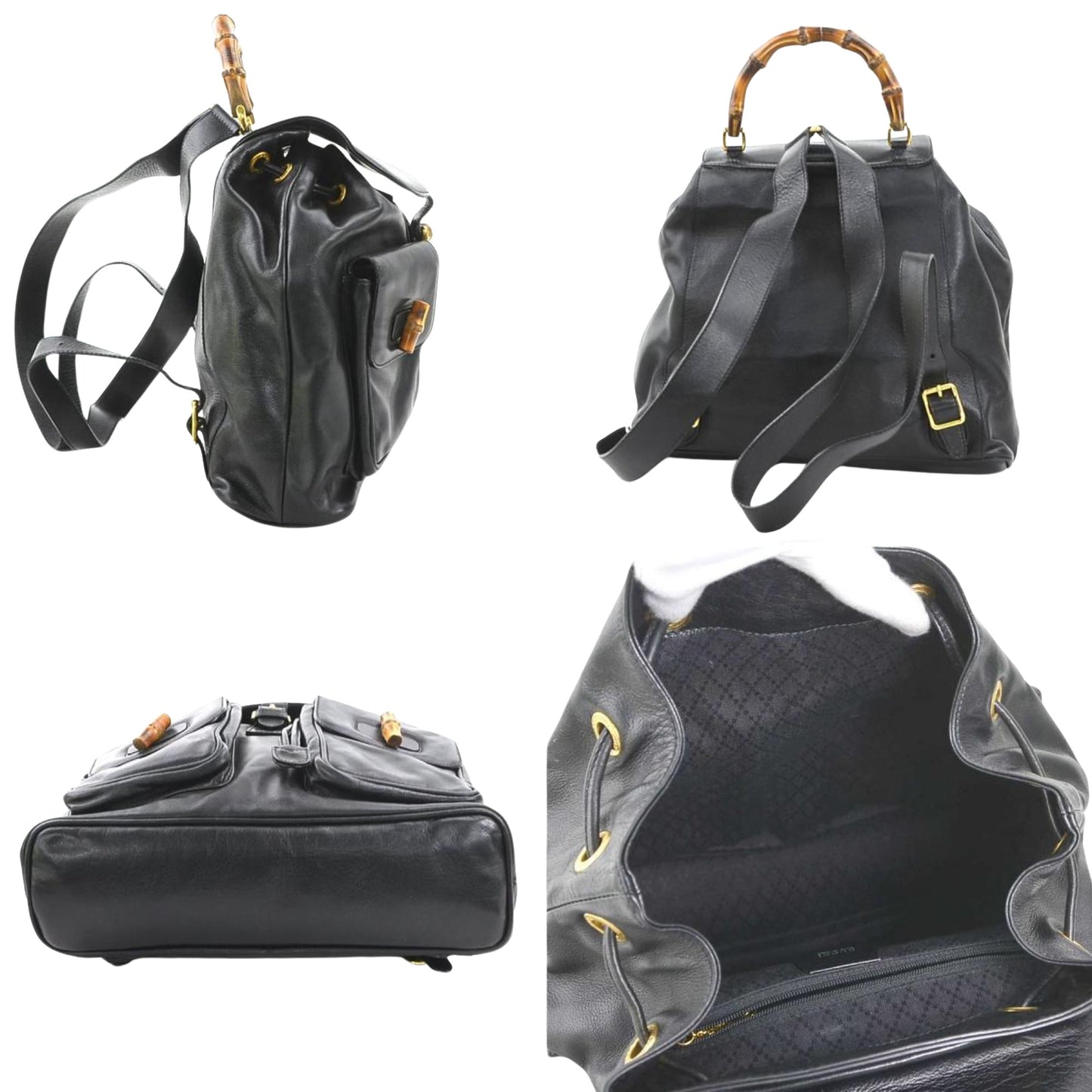 Gucci Black Leather Backpack