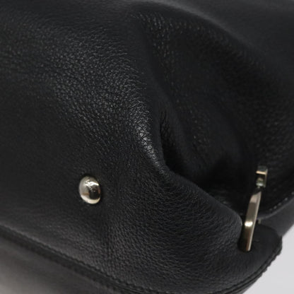 Salvatore Ferragamo Black Leather Gancini