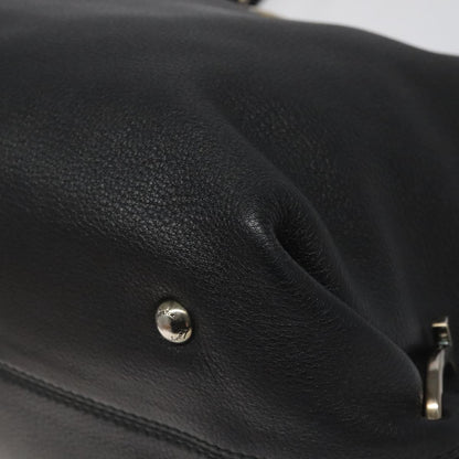 Salvatore Ferragamo Black Leather Gancini
