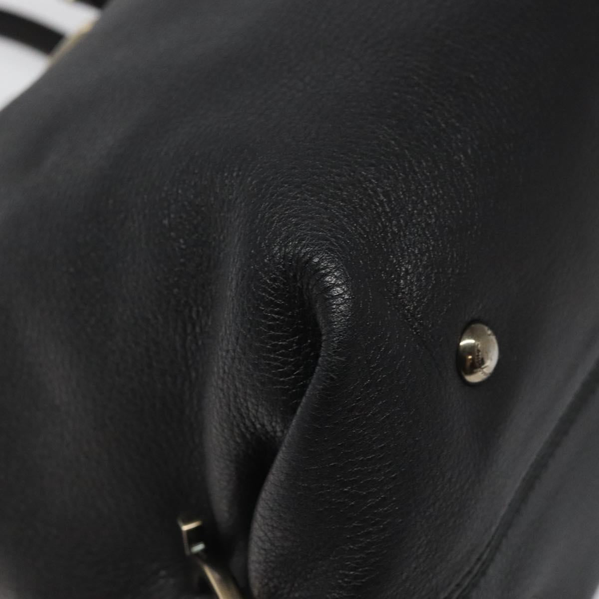 Salvatore Ferragamo Black Leather Gancini