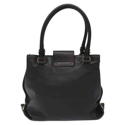 Salvatore Ferragamo Black Leather Gancini