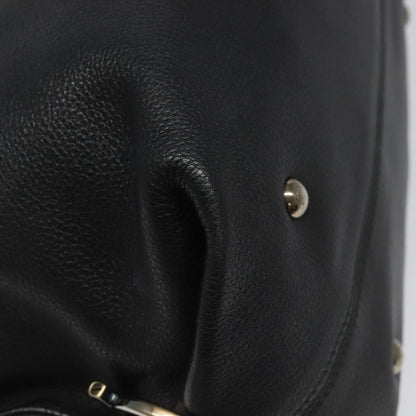 Salvatore Ferragamo Black Leather Gancini