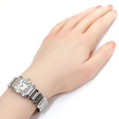 Cartier White Steel Tank Française