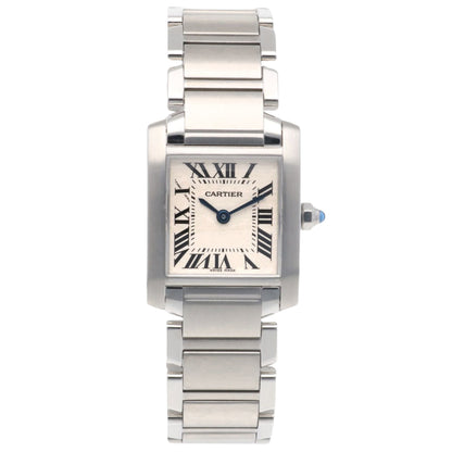 Cartier White Steel Tank Française