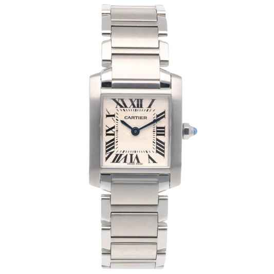 Cartier White Steel Tank Française