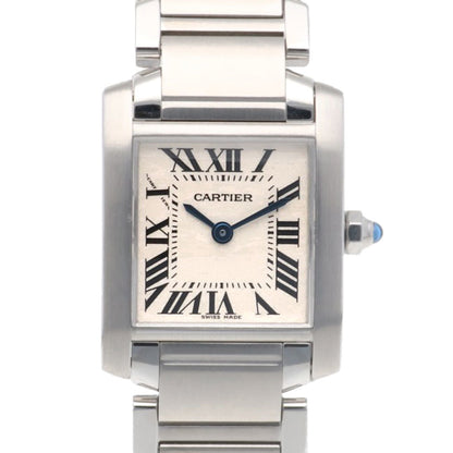 Cartier White Steel Tank Française