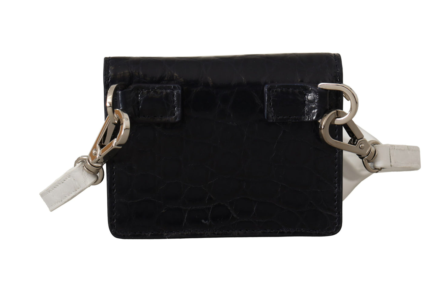 Dolce & Gabbana Blue Exotic Leather Bifold Wallet With Strap