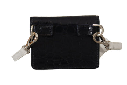 Dolce & Gabbana Blue Exotic Leather Bifold Wallet With Strap