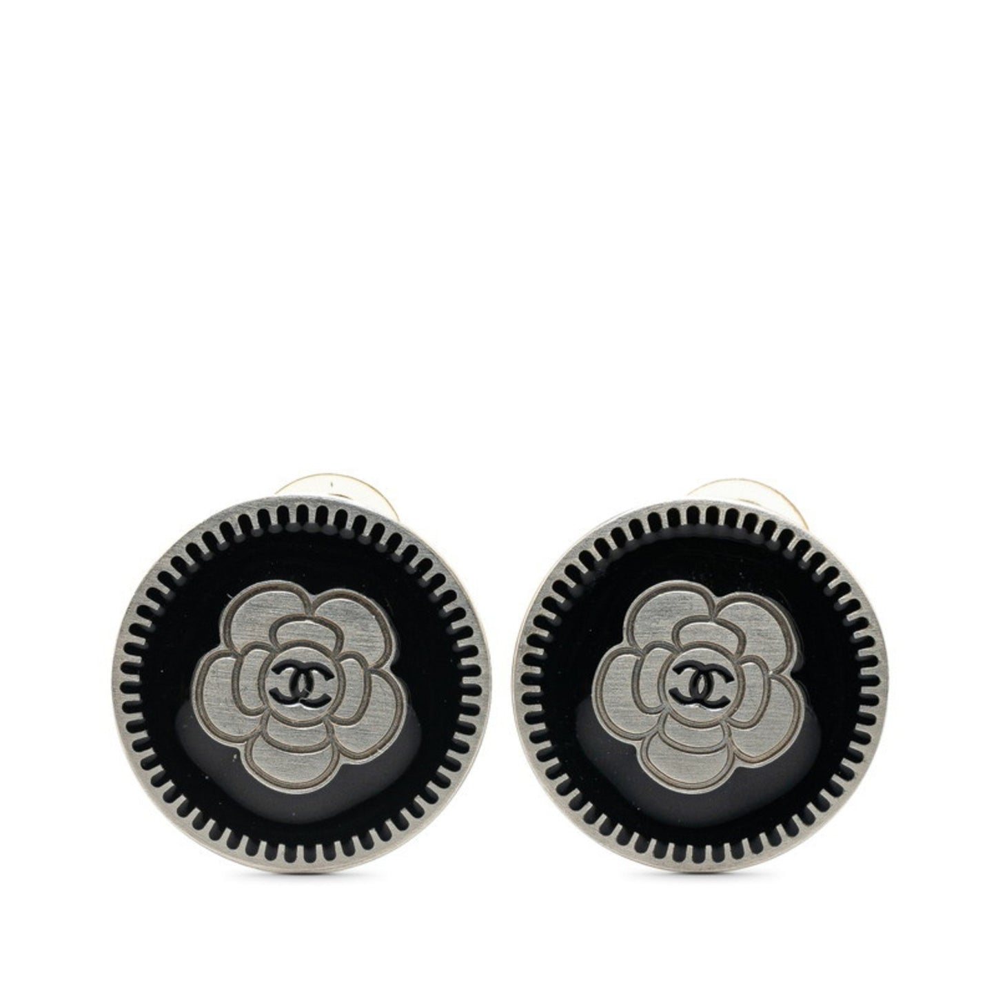 Chanel Black Metal Camellia