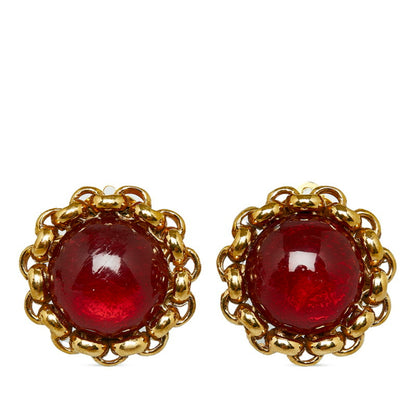 Chanel Red Gold Plated Earring