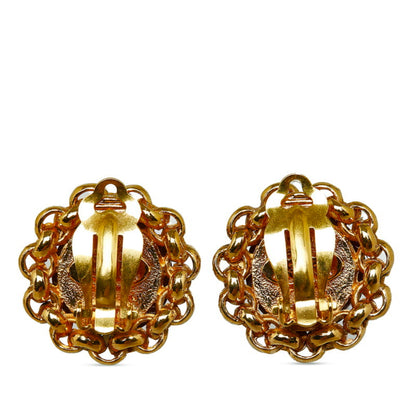 Chanel Red Gold Plated Earring