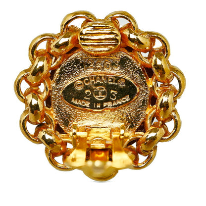 Chanel Red Gold Plated Earring